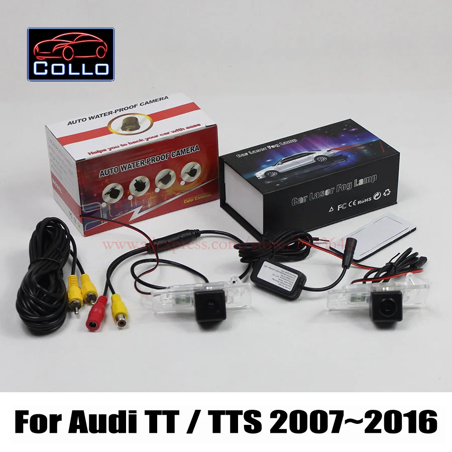

2 In 1 Collision Avoidance Active Safety System For Audi TT / TTS 2007~2016 CCD Car Rear View Camera + Laser Rear Fog Lamp LED