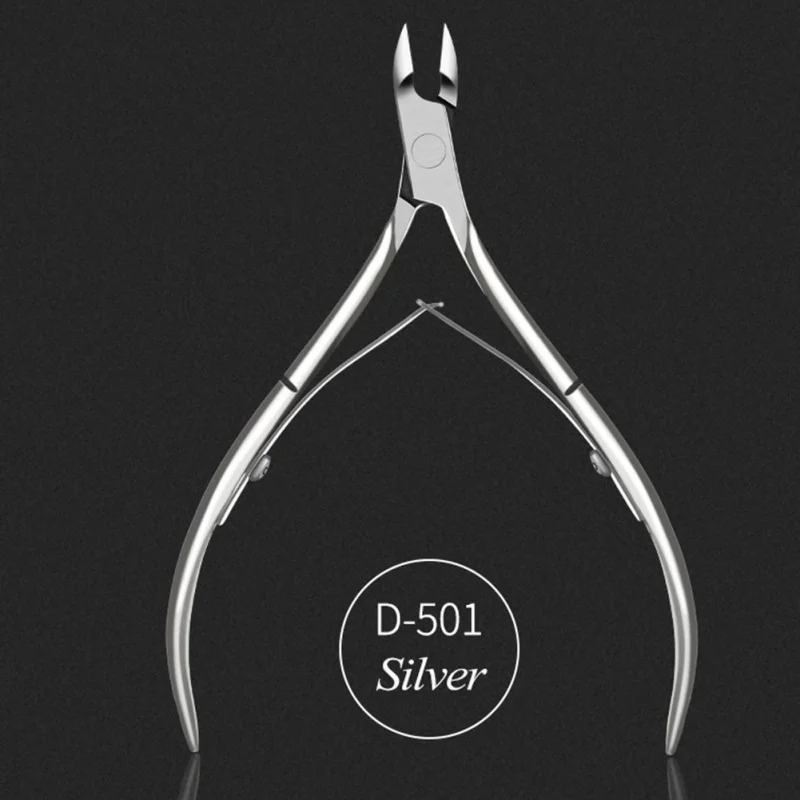 Sliver Кусачки для кутикулы из высококачественной нержавеющей стали ножницы для кутикулы Триммер машинка для стрижки ногтей Чрезвычайно острый триммер для кутикулы инструменты для ногтей - Цвет: Sliver