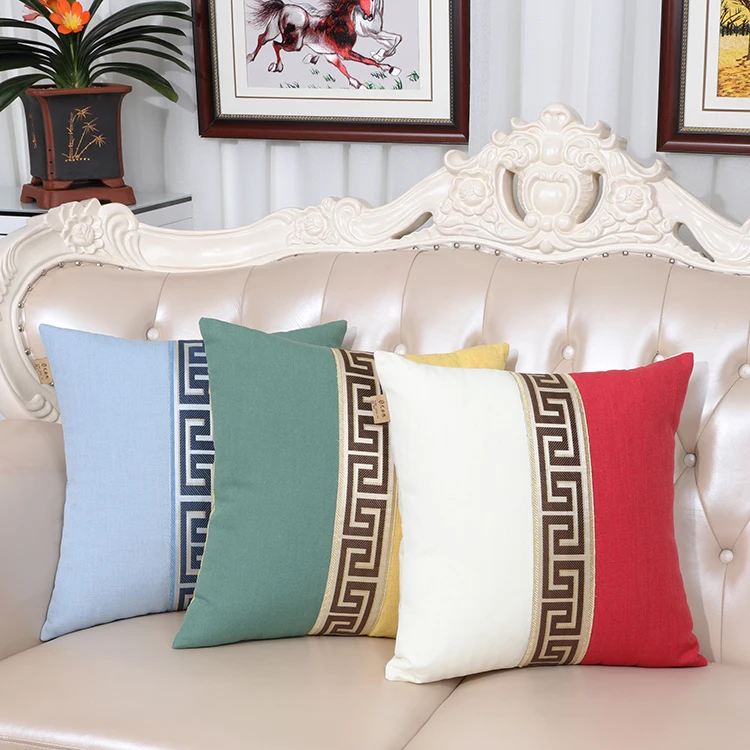 Набор подушек в китайском стиле с вышивкой, белая и коричневая наволочка для дома, гостиной, комфортного отеля, дома, 45x45 см, чехол