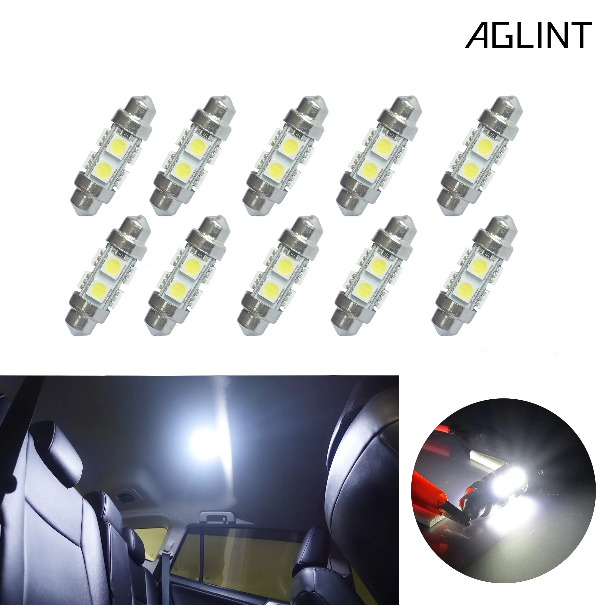 AGLINT 10 шт. гирлянда 36 мм 360 градусов супер яркий 8 светодиодный фестон SMD