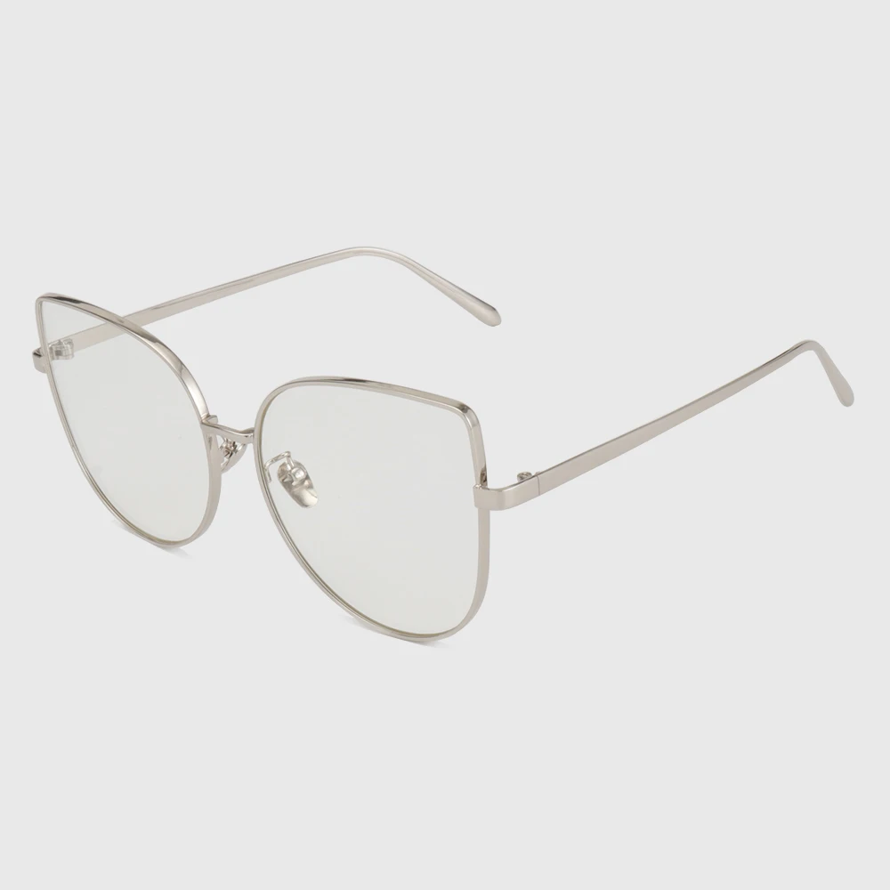 Королевские винтажные женские солнцезащитные очки "кошачий глаз", фирменный дизайн, металлическая оправа, солнцезащитные очки для женщин, Ретро стиль, розовые, серые, UV400 ss716 - Цвет линз: silver frame