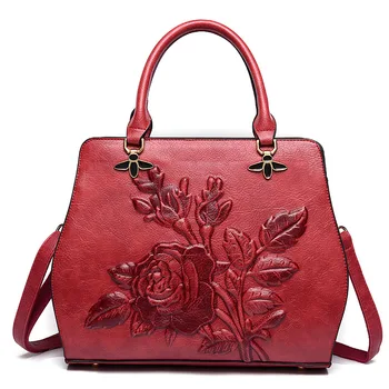

New Fashion luxury handbags women bags designer PU Leather Messenger Bags for women National Floral Handbag Shoulder bags bolsa