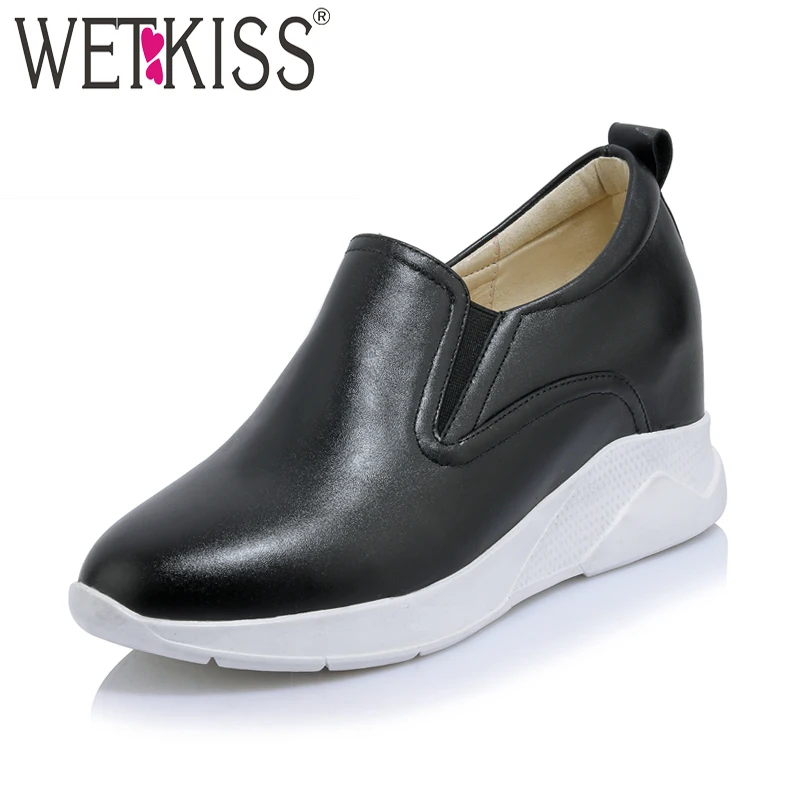 

WETKISS 2019 New Arrival Women Flat Leisure Slip on Platform Round Toe Footwear Elevator Shoes Spring Fashion Women Shoes