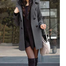 Повседневная модная зимняя куртка Casaco Feminino, длинное двубортное тонкое пальто с капюшоном, Женское пальто, верхняя одежда