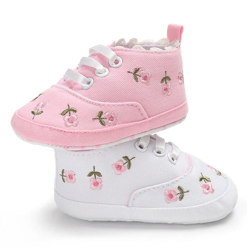 Обувь для девочек для Демисезонный для новорожденных Детская кроватка обувь цветок мягкая подошва этаж Первый ходунки TS127
