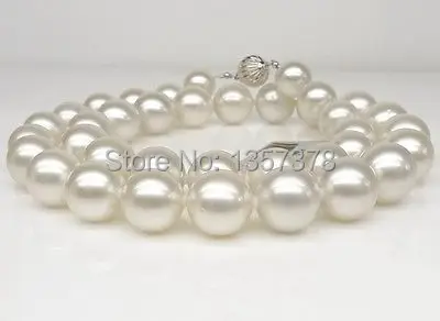 

huij 002835 Noble 11-12mm AAA+ Round Natural White pearl necklace
