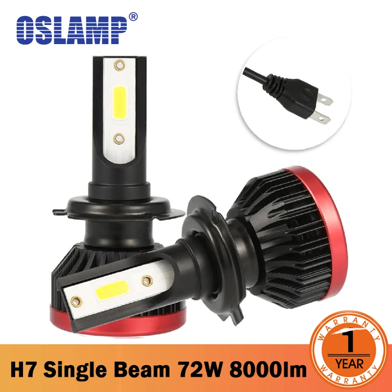 

Oslamp LED Headlight H7 Mini Series 60W 6500K Car Head Lights 5000LM Single Beam CSP Chips Auto Led Light DC 12V 24V Headlamp