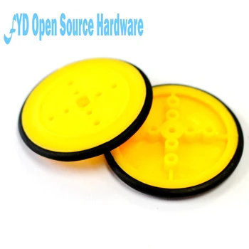 

10pcs Small Smart Car Tire Chassis Plastic Robot Chassis Wheel Rubber Band