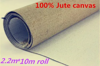 

2.2m*10m Medium texture pure jute canvas roll with roll package