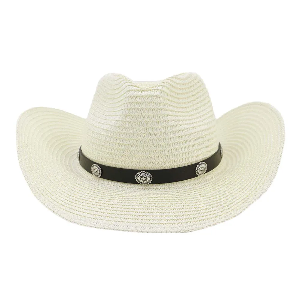 Sun Hat Man Summer Panama Straw Cowbay Casual Beach Wide Brim Outdoor Cap Accessory (5)