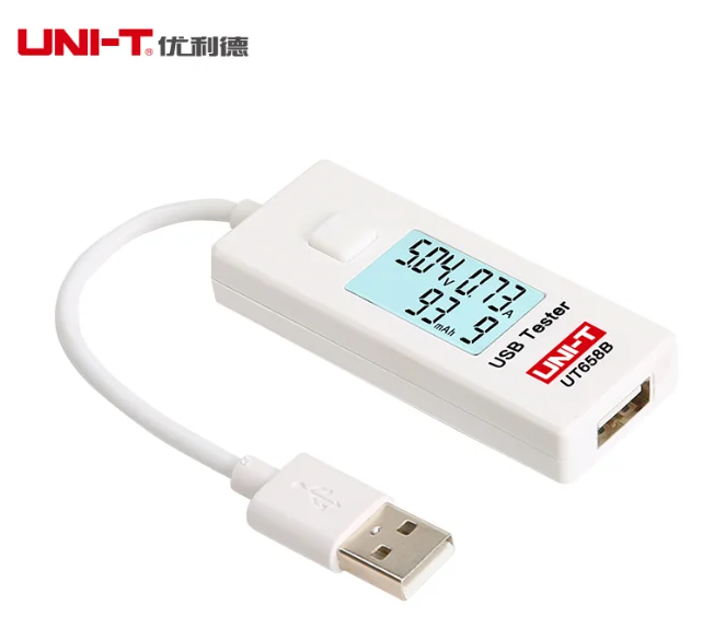 UNI-T UT658 UT658B USB Тестер Вольтметр Амперметр цифровой ЖК-дисплей Напряжение монитор измеритель тока Емкость тестер 9 В 3A ЖК-подсветка США - Цвет: UT658B