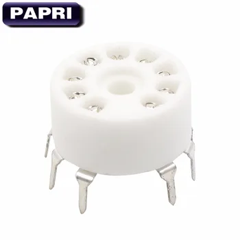 

PAPRI 100PCS Ceramic PCB MOUNT 9Pin B9A Tube Sockets Audio HIFI DIY Amplifier For 12AX7 12AT7 12AU7 EL84 6922 5670 Vacuum Tube
