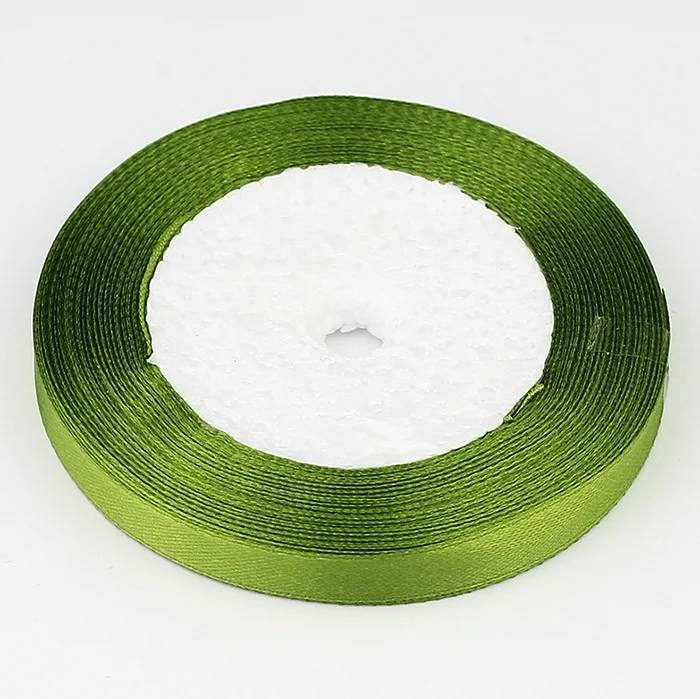 6 мм 2/" 25 ярдов атласная лента для Свадебные вечерние ленты для украшения DIY Ремесло Подарочная упаковка Riband - Цвет: 95 Green
