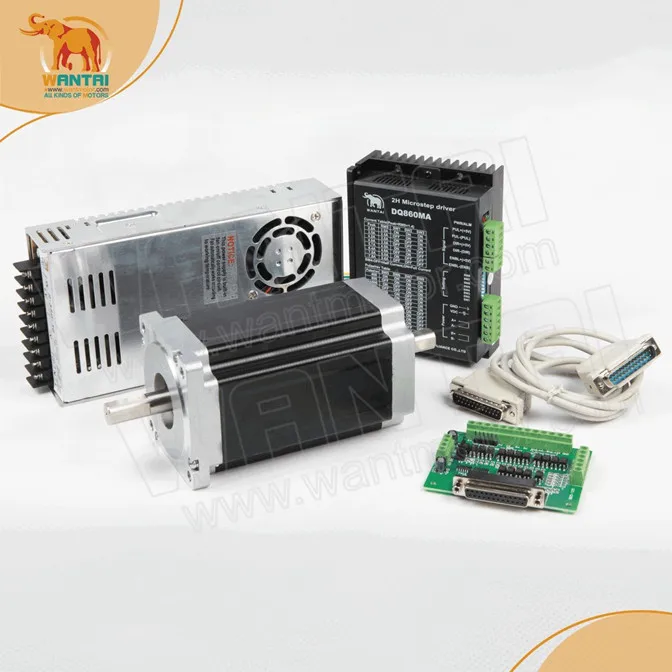 

Ship From DE! Wantai 1 Axis Nema34 stepper Motor 85BYGH450C-012B Dual Shaft 1600oz-in 3.5A+Driver DQ860MA 7.8A 80V CNC Router