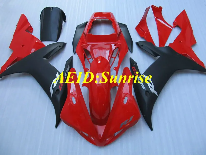 

Motorcycle Fairing kit for YAMAHA YZFR1 02 03 YZF R1 2002 2003 YZF1000 yzfr1 02 ABS Hot red matte black Fairings set+gifts YE38
