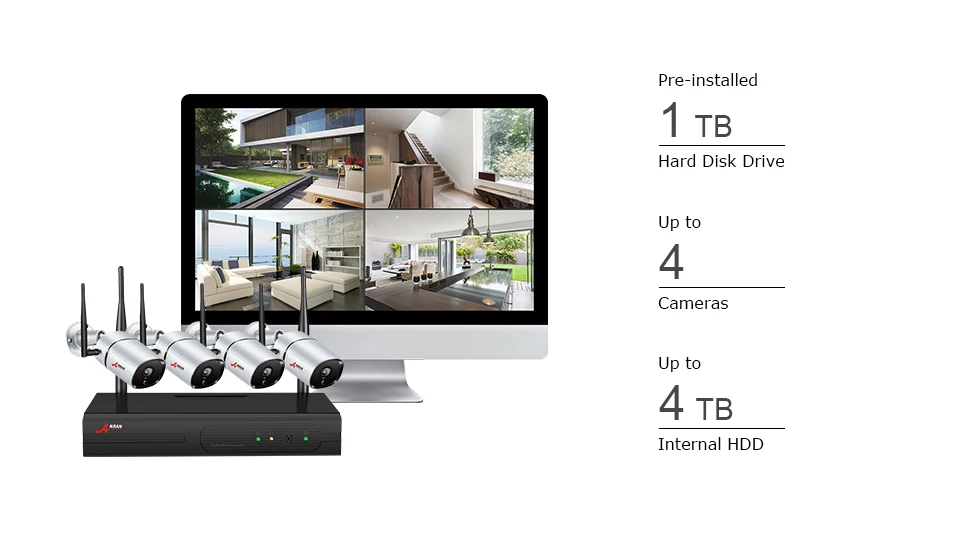 ANRAN 4 канала 1080P камера безопасности системы HD видео DVR рекордер с 2MP Крытый Открытый всепогодный CCTV камера системы