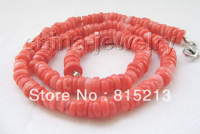 

ddh0044 Beautiful 18" 8mm pink coral necklace - GP clasp