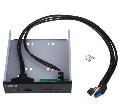 En Ligne 5.25 inch Floppy Bay 2 x 19 pin Super Vitesse USB 3.0 Avant groupe Floppy Disk Bay 4 Ports Hub avec 60 cm Support Câble Promotion