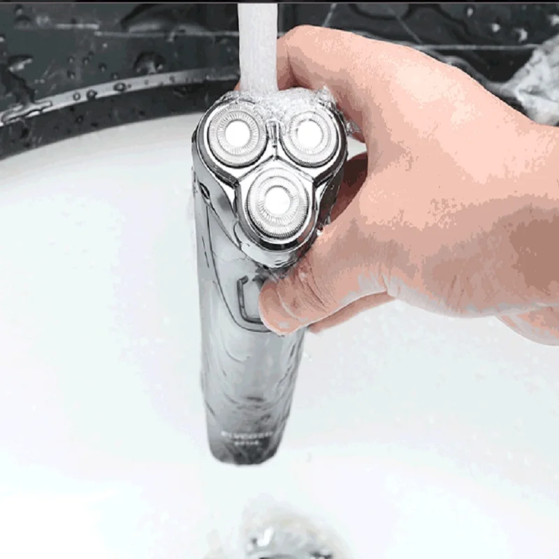 

Kinmei Silver Rechargeable Electric Shaver Electric Razor Hair Removal Epilator Professional Face Care Shaving Machine