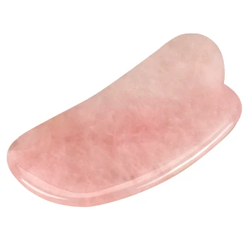 

Guasha Massage Board Kitchen-Knife Shape From Natural Rose Quartz Silm Face Skin Care Mat Scraping Treatment Neck Back Head SPA