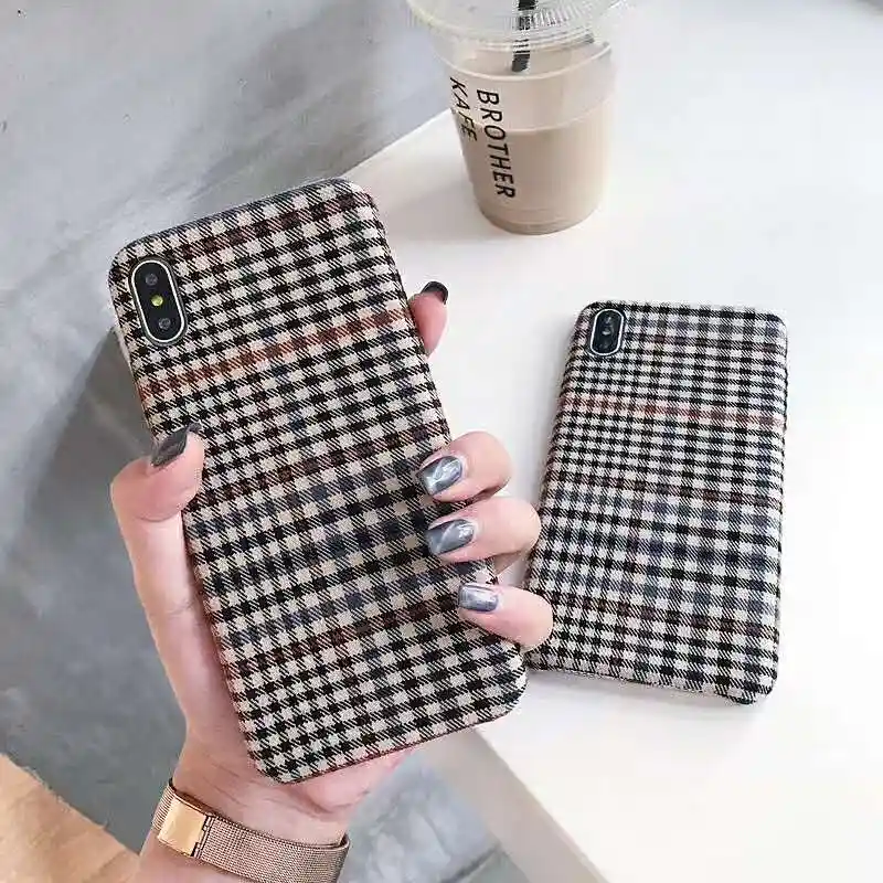 Тканевые мягкие чехлы для iphone X XS Max XR 6S 6 7 8 Plus с текстурой в британском стиле