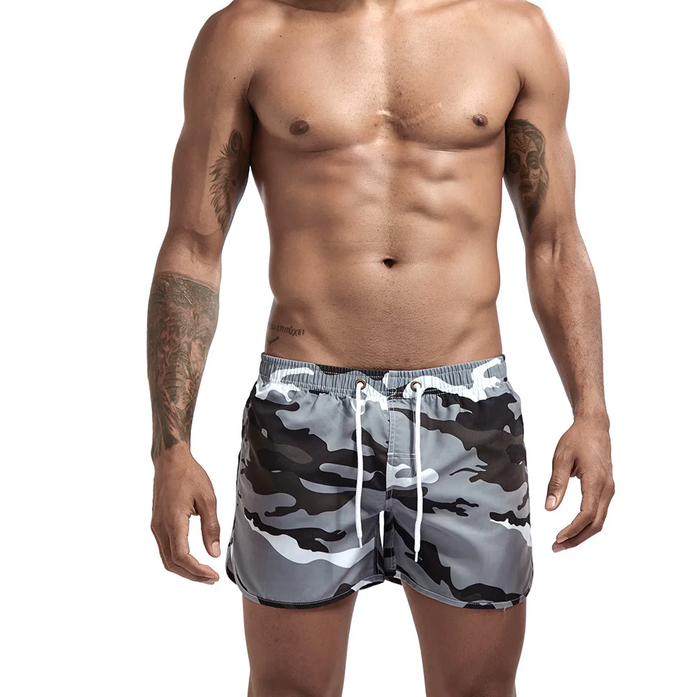 Короткий купальный костюм для мужчин, мужские плавательные пляжные шорты, пляжные шорты, zwemperal Heren, быстросохнущие - Цвет: grey