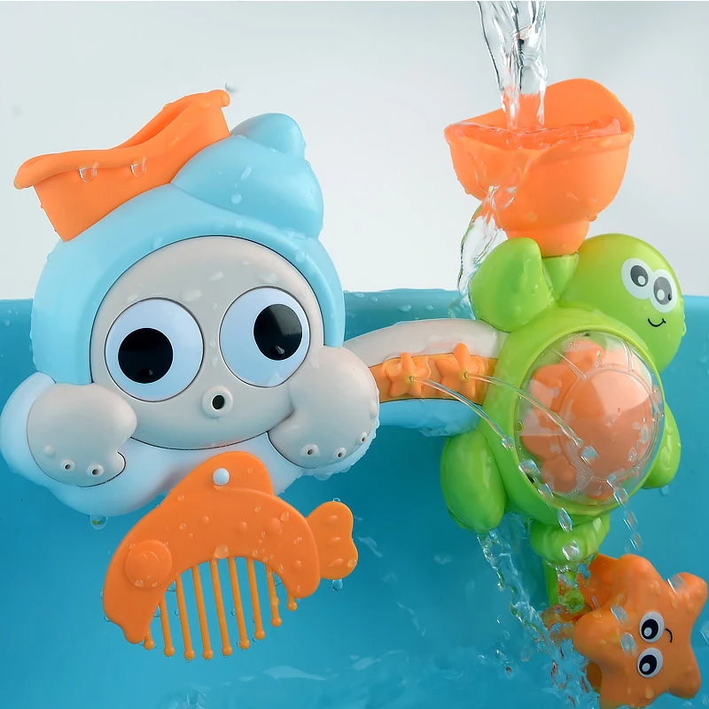

Baby Shower Bath Toys Ocean Animals Shape Waterwheel Water Spray Toy for Boys Girls Dabbling Toys for Children Kids Gifts