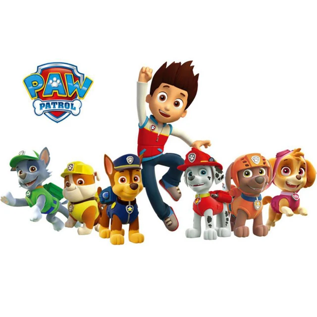 3D Paw Patrol Wall Waterproof Sticker Cartoon Animals Police Dogs Room