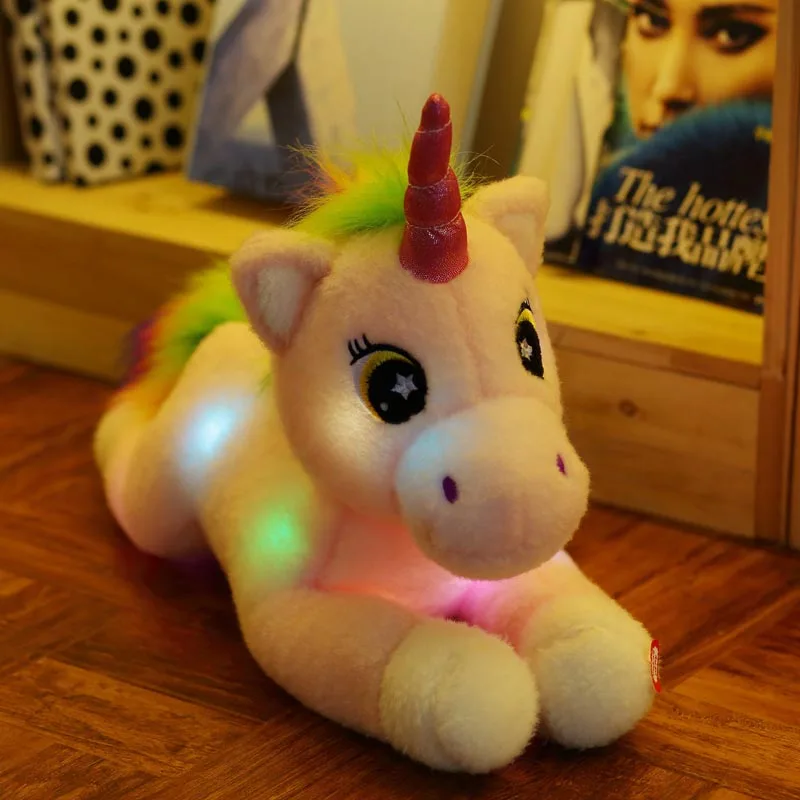 Nooer светодиодный светильник ing Единорог плюшевая игрушка мягкий мигающий Unicornio плюшевая кукла для детей Рождественский подарок на день рождения