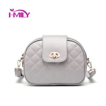 

HMILY Round women handbags zipper hasp women shoulder bag ladies high quality messenger bags lattice women Crossbody bag