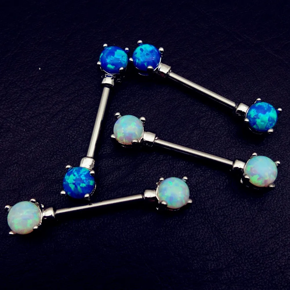 1 pair rhinestone nipple Piercing Shield Bars 316L Surgical stainless
