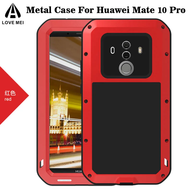 Love Mei Case For Huawei Mate 10 Pro Armor Aluminum Metal Shockproof