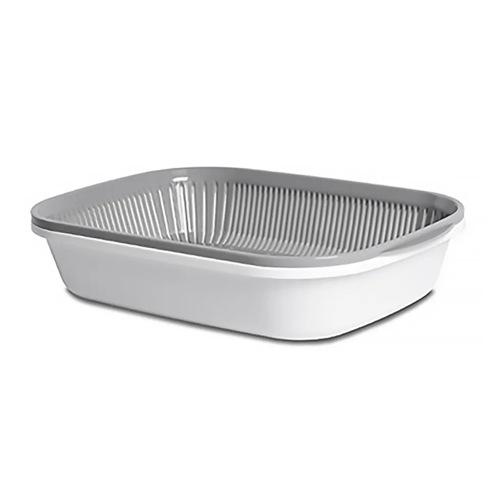 4YANG Double fruit and vegetable cleaning basket kitchen hollow drain multi-function storage basket sink storage basket - Цвет: White