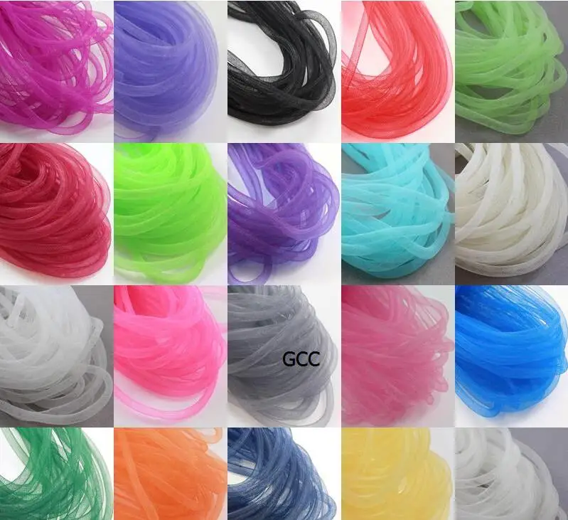 

4mm 50 yards Non-Met Tubular Crin Crinoline Cyberlox Stretch Tubing for Hair Accessories