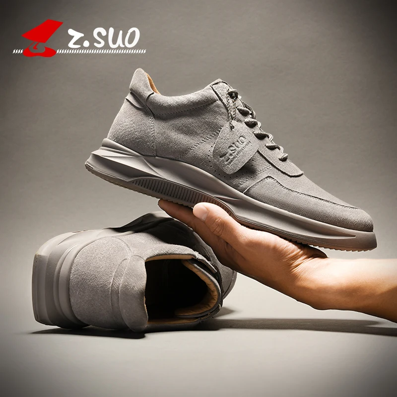

ZSUO Brand Fashion Suede Leather Men's Shoes High Quality Breathable Casual Sheos Men Walking Travel Sneakers Shoes For Man