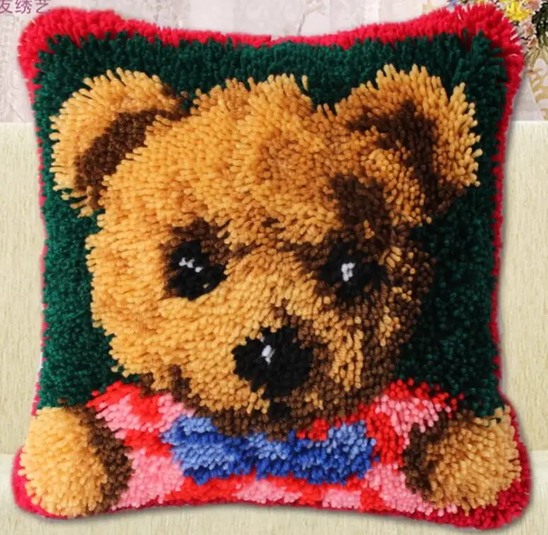  diy handkerchief knitted carpet unfinished pillow embroidery carpet free shipping Latch Hook Hold p