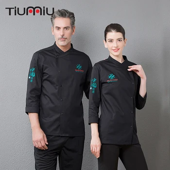 

Oblique Collar Kitchen Chef Uniform Workwear Top Restaurant Food Service Catering Cooking Coat Cuisine Cozinha Clothing Overalls