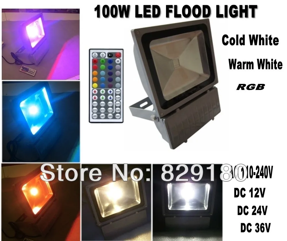 

100W 85-265V 12V 24V 36V Warm Cold White RGB Projection LED Flood Wash Light Floodlight Outdoor Color Change waterproof ip 65