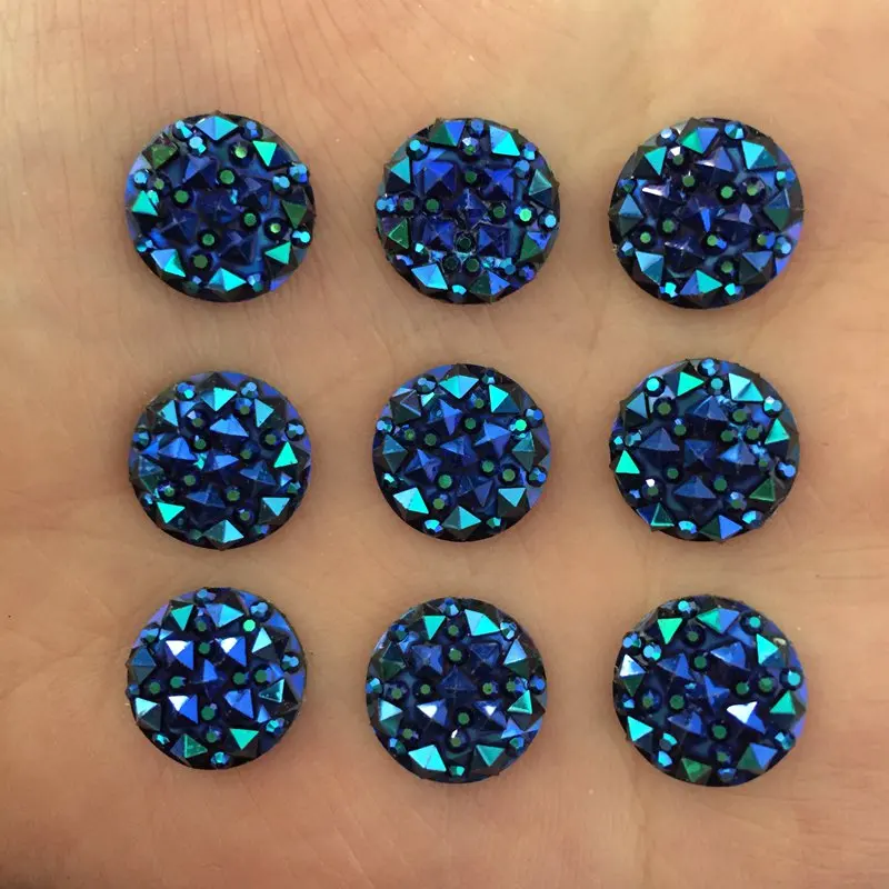 

New (80 pieces/lot) 12mm Resin AB color Round FlatBack Appliques/wedding DIY craft C363