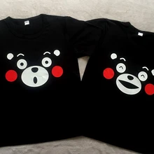 Kumamon/очень милая свободная черная футболка Летняя хлопковая Футболка модная повседневная футболка с короткими рукавами, топы для пары/одежда с надписью BESTIE