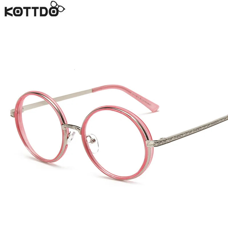 KOTTDO 2017 винтажные круглые очки прозрачные модные золотые оправы для очков женские