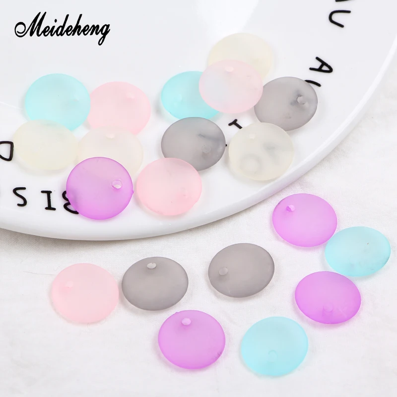 

Meideheng Acrylic Frosted Beads Transparent Disc-shaped DIY Earring Pendant Needlework Necklace Bracelet Jewelry Making Material