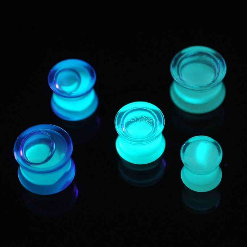 Vintage Ear Expander Shellhard Clear Acrylic Glow in the Dark Liquid Flesh Tunnel Ear Plug Stretcher Piercing Body Jewelry