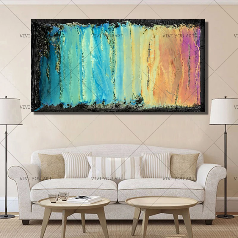 Unframe Canvas Wall Colorful Abstract Oil Painting Canvas 100 Handmade