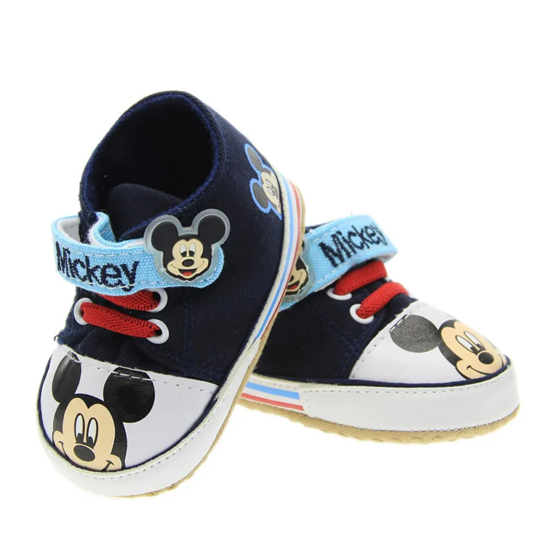 Disney Four сезонная детская обувь 0-1 мягкая повседневная обувь с Микки Маусом на липучке для малышей