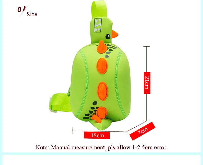 NOHOO, детская нагрудная сумка с объемным рисунком динозавра, Детская сумка через плечо для девочек и мальчиков, водонепроницаемая детская маленькая сумка-мессенджер с мультипликационным принтом