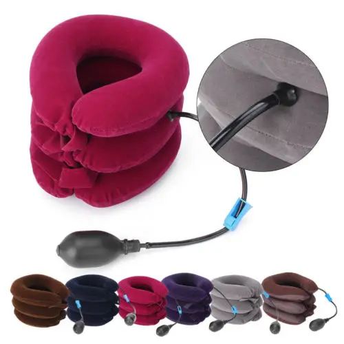 Inflatable Cervical Collar Neck Relief Traction Brace Support Stretcher