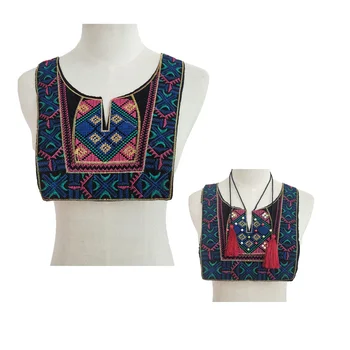 

1PCS Embroidered Fabric Ethnic Style Lace Neckline neck Collar Trim Clothes Sewing Lace Applique DIY Decorateion Accessories