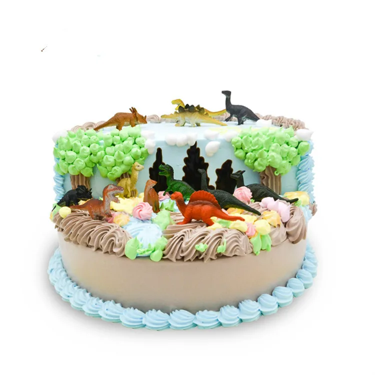 16 шт./компл. DIY торт Декор джунгли мотив динозавра верхушка для торта украшения для выпечки, торта День рождения подарки