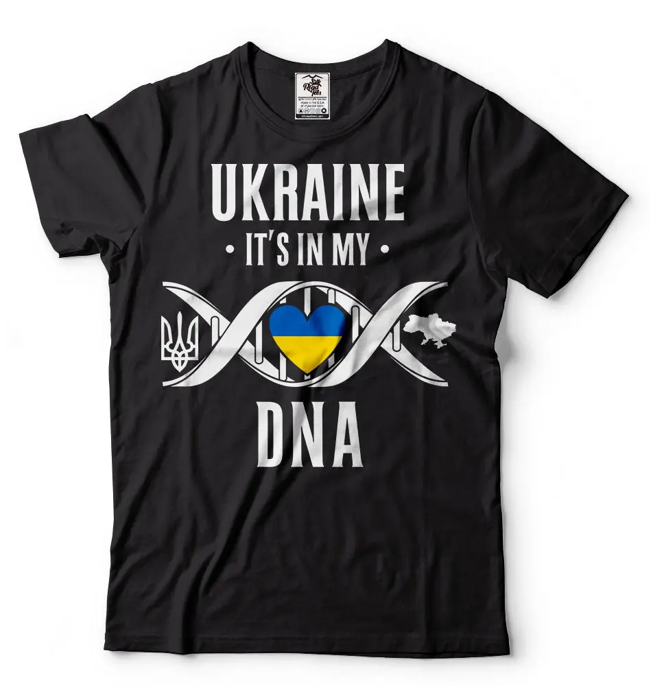 Летняя футболка с украинской символикой украинский футболка Украины находится в моем ДНК футболка украинский рубашка; футболка с о-образным вырезом - Цвет: 2